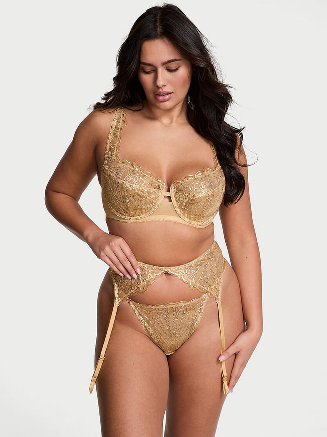 vs Very Sexy Showgirl Embroidery Garter Belt Showgirl Gold 1 of 2 