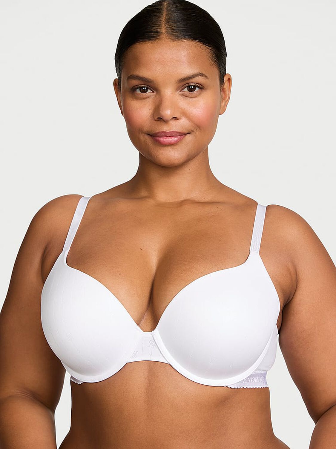 vs The T-Shirt Pointelle Logo Perfect Shape Push-Up Bra Vs White 1 of 3 