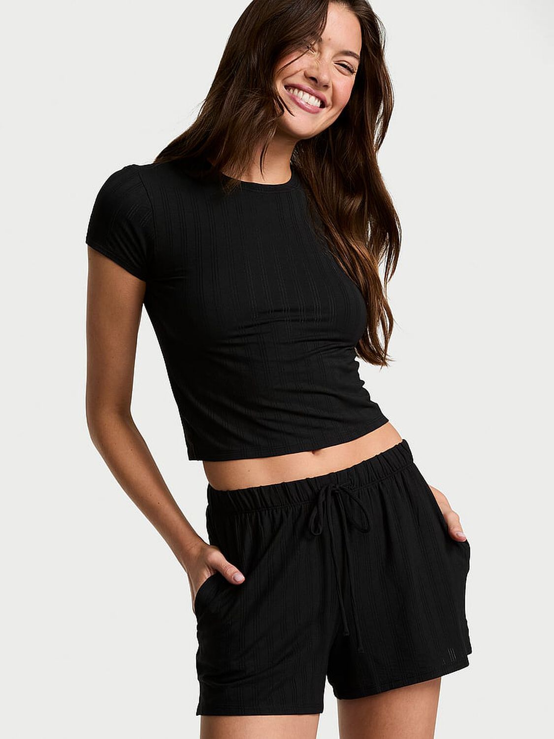 vs Victoria's Secret SoSoft&trade; Modal Ultra-Fine Shorts Black 1 of 3 