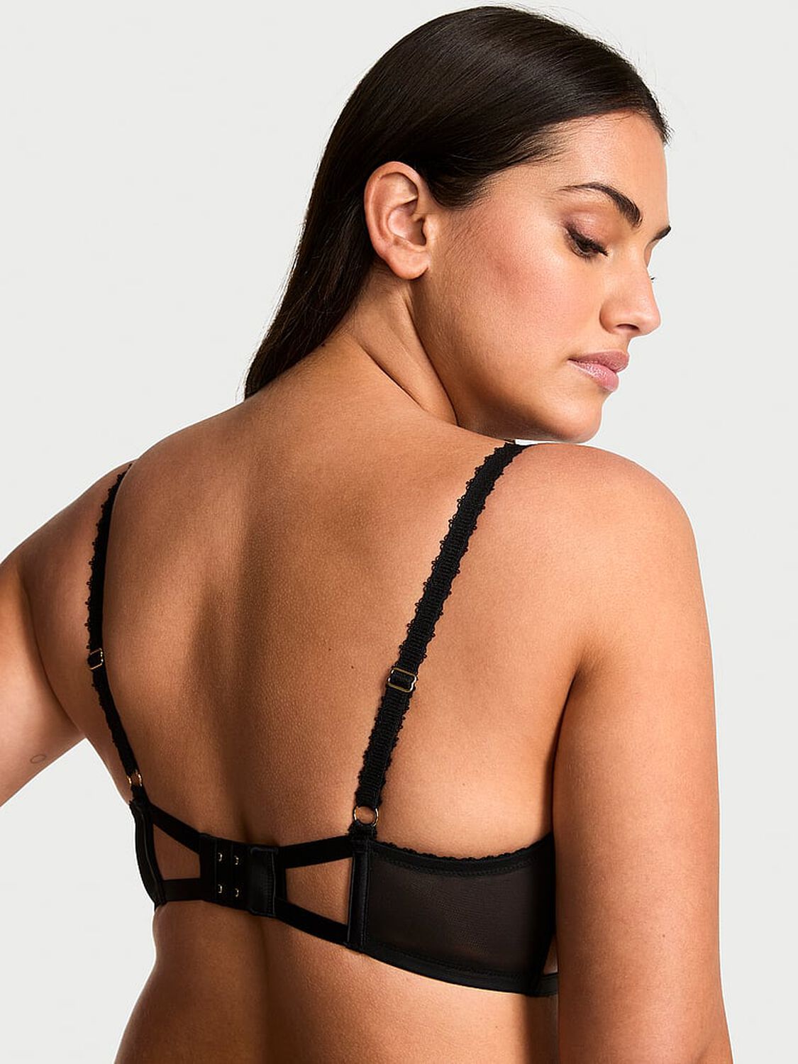 vs Very Sexy Dark Blossom Embroidery Unlined Low-Cut Demi Bra Dark Blossom 2 of 3 