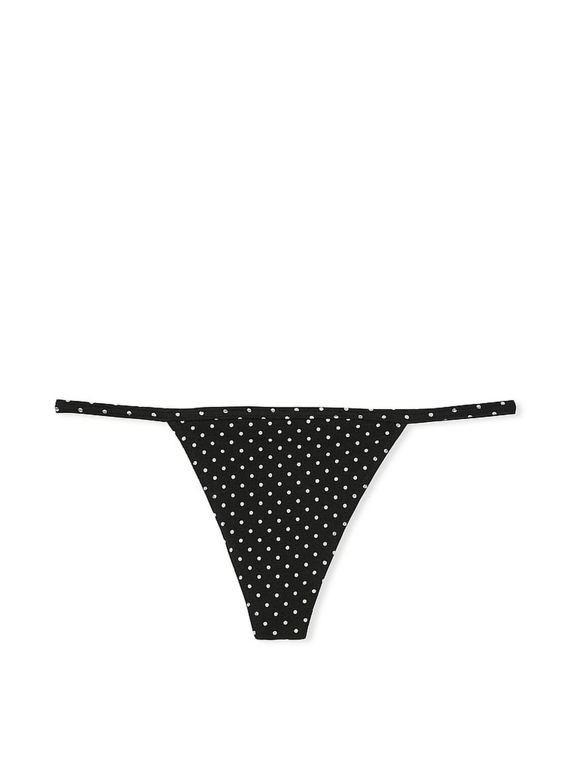 vs Victoria's Secret Stretch Cotton V-String Panty Black & White Dots 3 of 3 