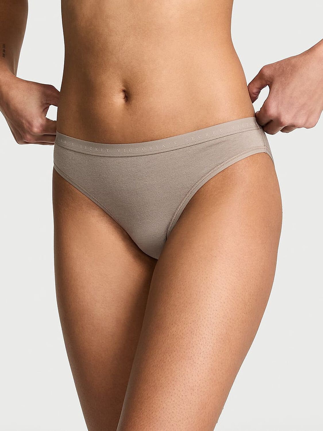 vs Victoria's Secret Body by Victoria Stretch Cotton Bikini Panty Dove Grey 1 of 3 