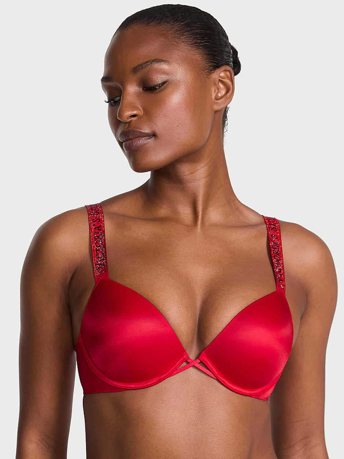 vs Very Sexy Logo Shine Strap Push-Up Bra Lipstick 3 of 3 