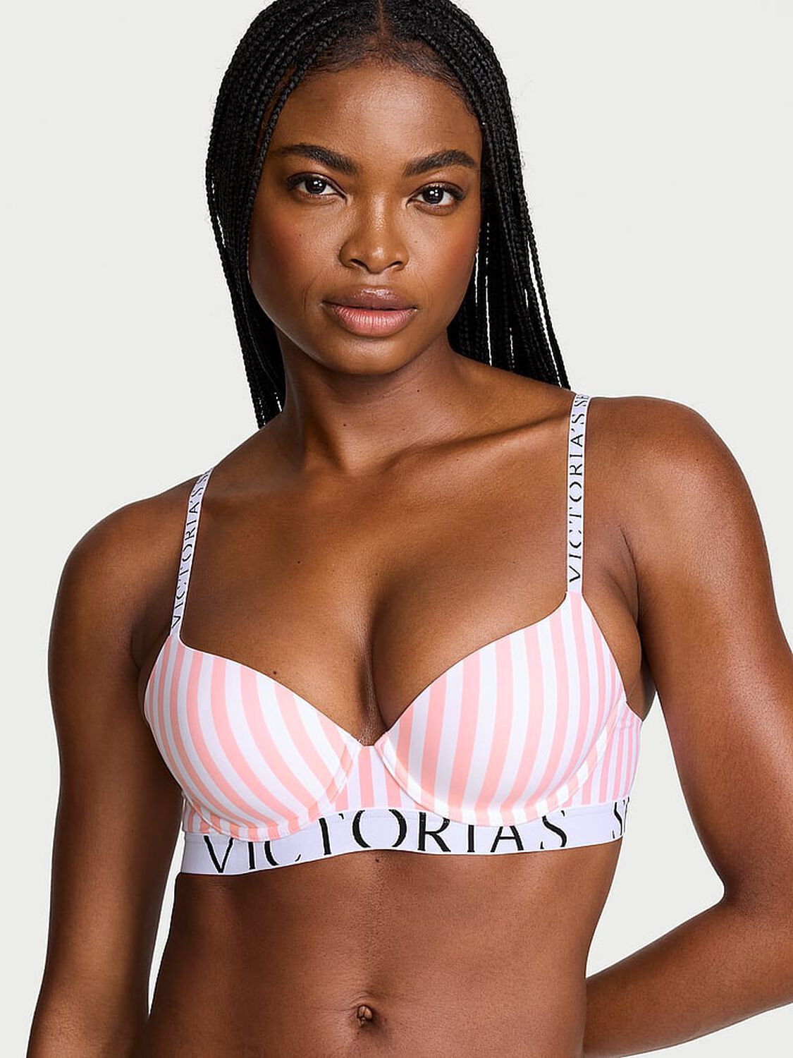 vs The T-Shirt The CoolBra&trade; Lightly Lined Demi Pretty Blossom Stripes 1 of 3 