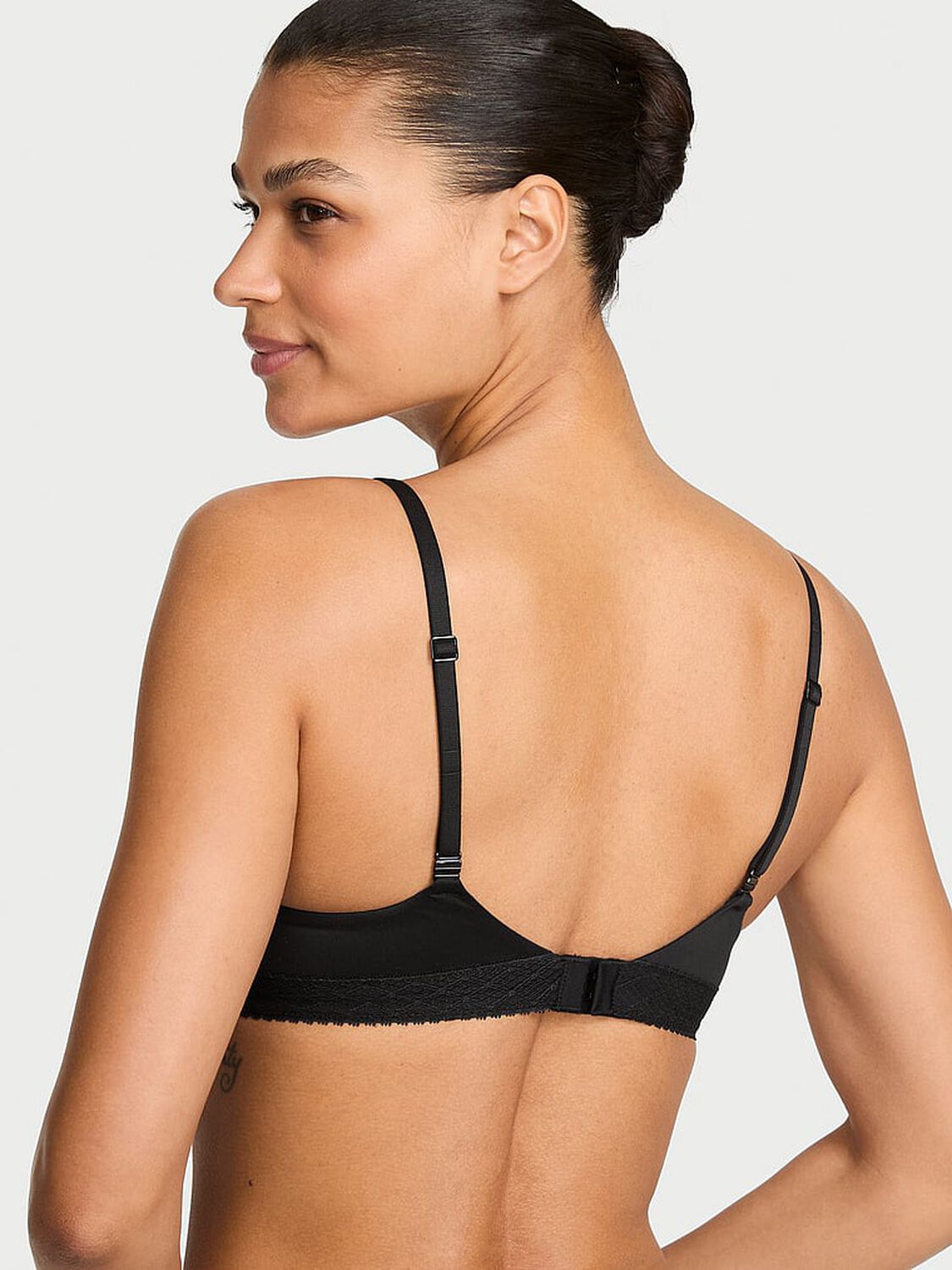 vs Body By Victoria Lace-Trim Lightly Lined Demi Bra Black 2 of 4 