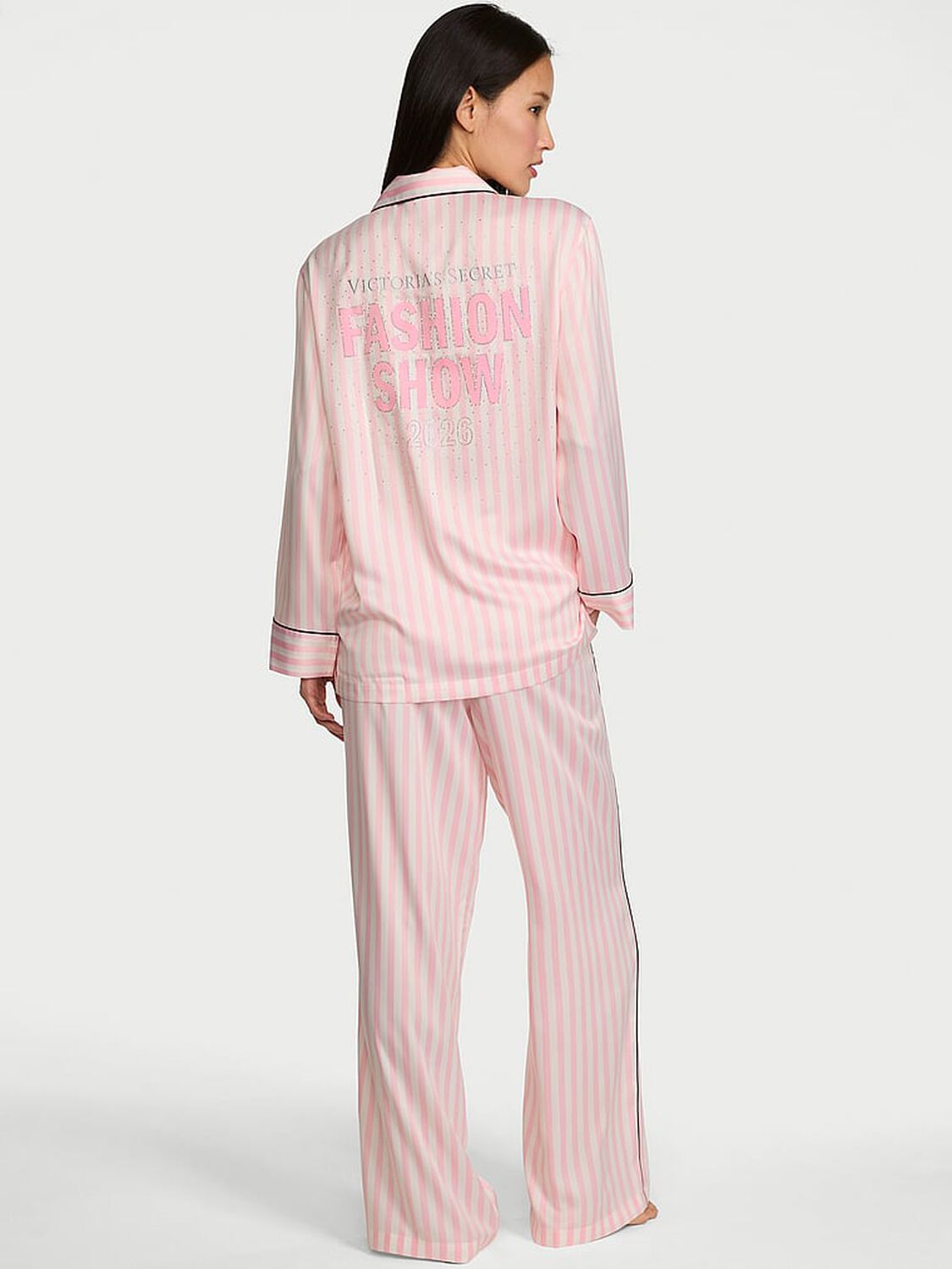 vs Victoria's Secret VSFS '26 Signature Satin Long Pajama Set Iconic Stripe 2 of 4 