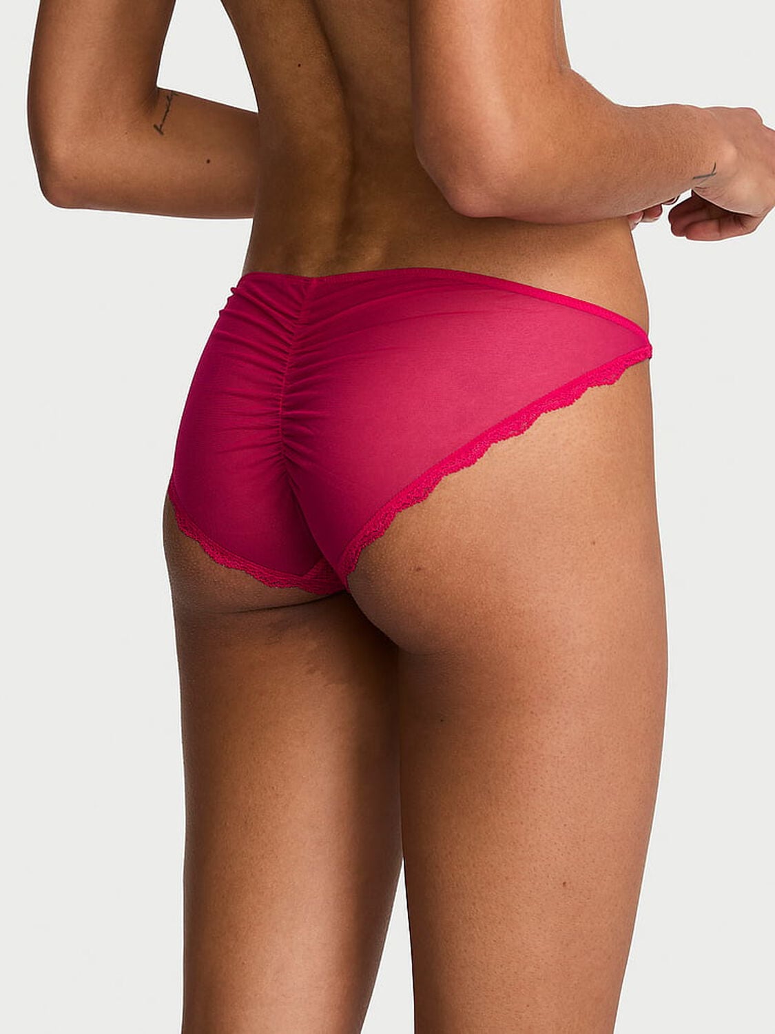 vs Dream Angels Twinkle Butterfly Lace & Mesh Bikini Panty Vibrant Fuchsia 2 of 2 