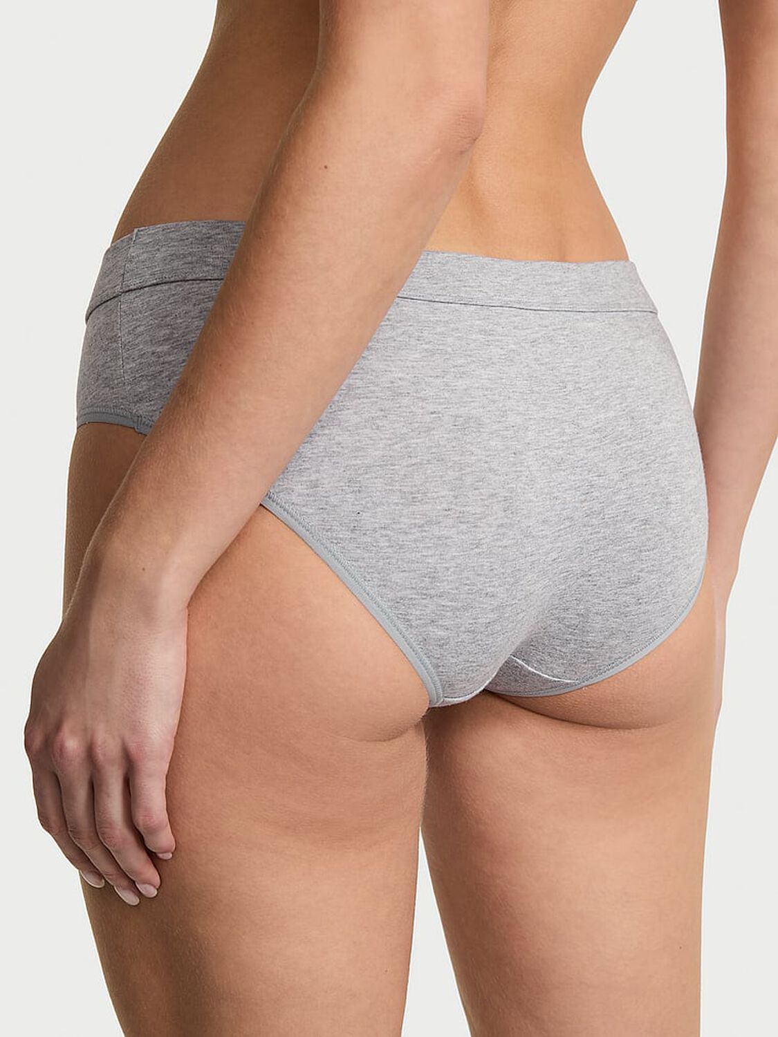 vs Cotton Logo Cotton Hiphugger Panty Heather Grey 1 of 3 