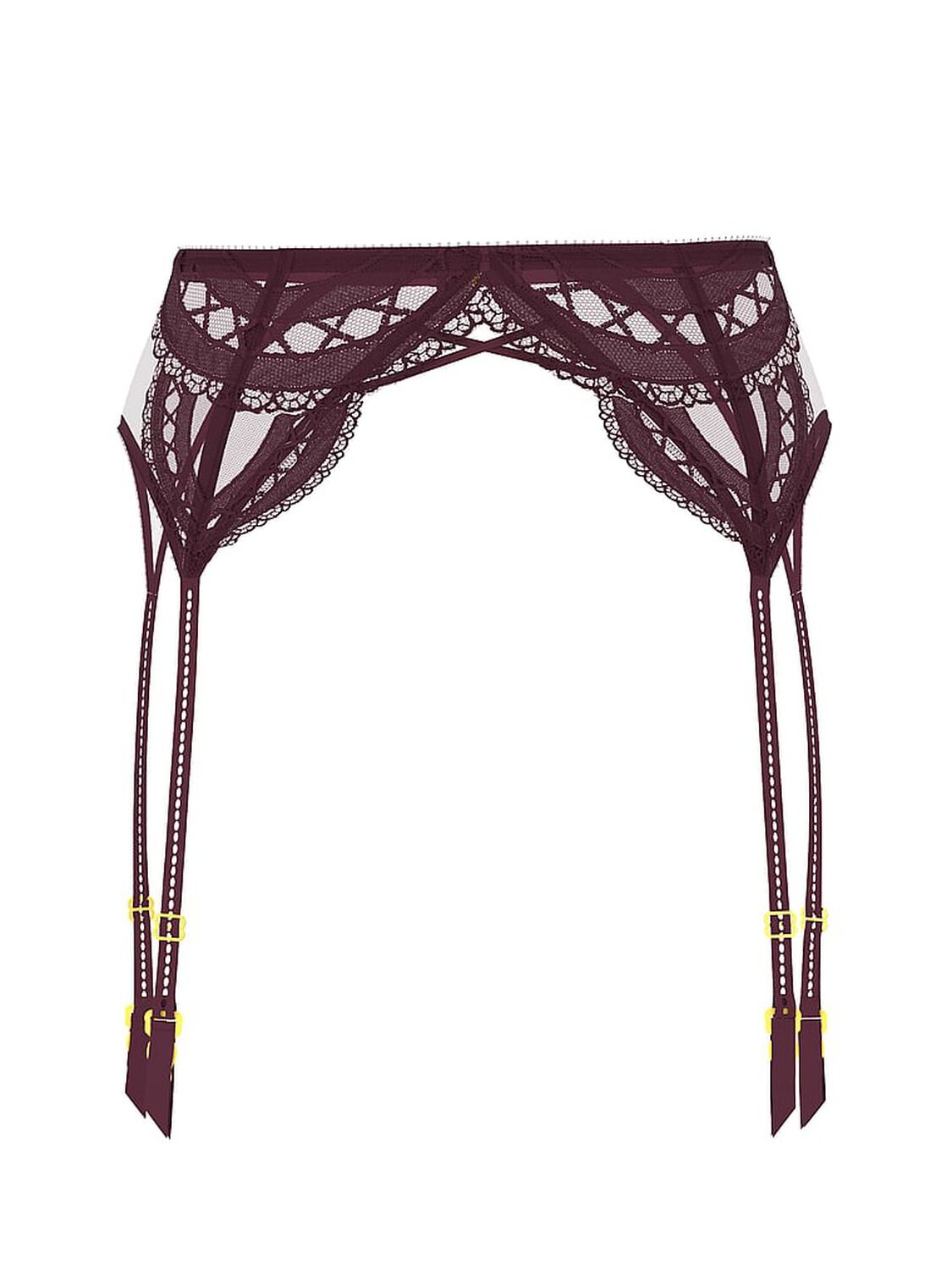vs Very Sexy Laces Out Embroidery Garter Belt Winter Wine Laces Out 3 of 4 