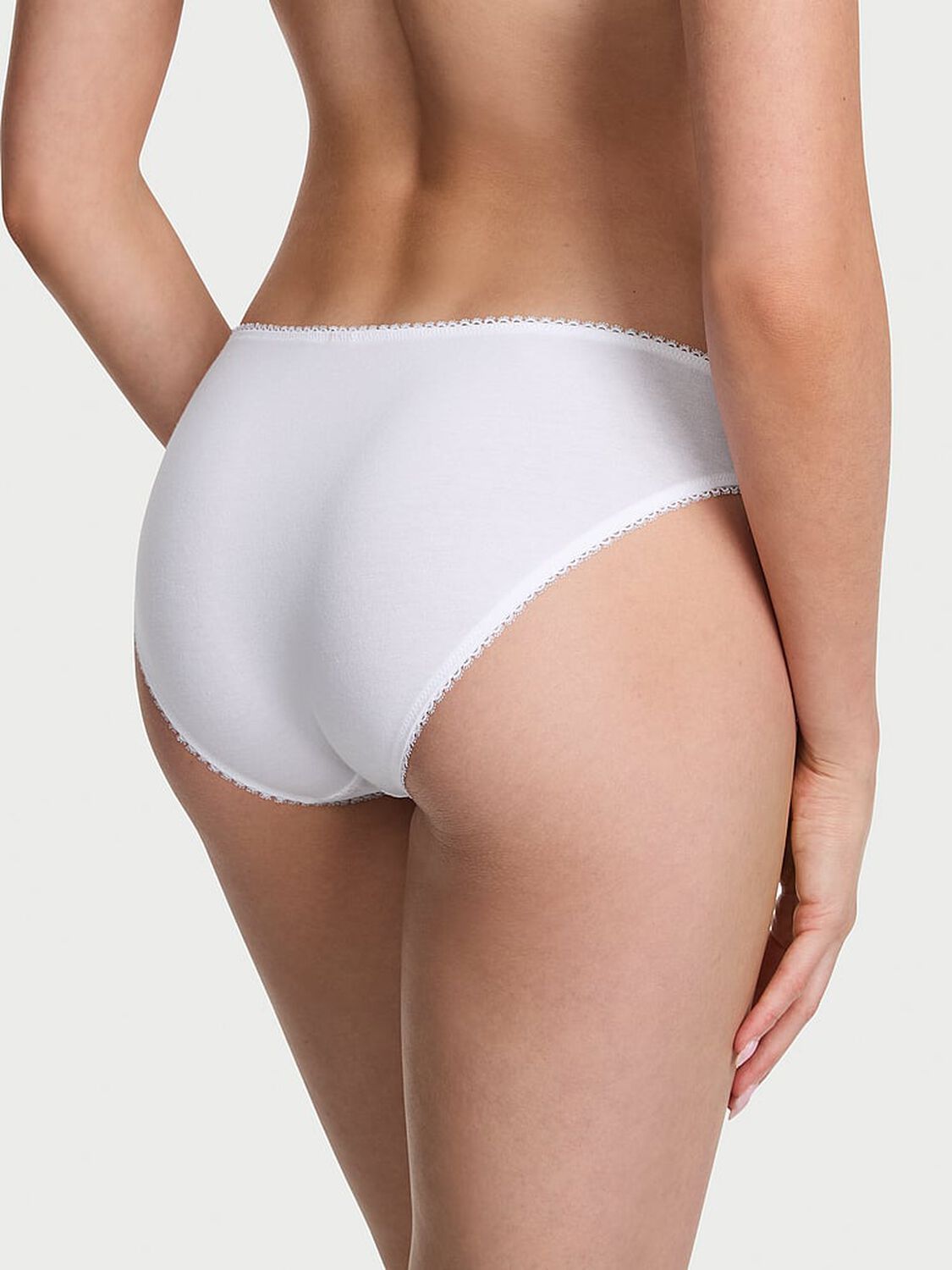 vs Victoria's Secret Stretch Cotton Eyelet Bikini Panty Vs White 2 of 2 
