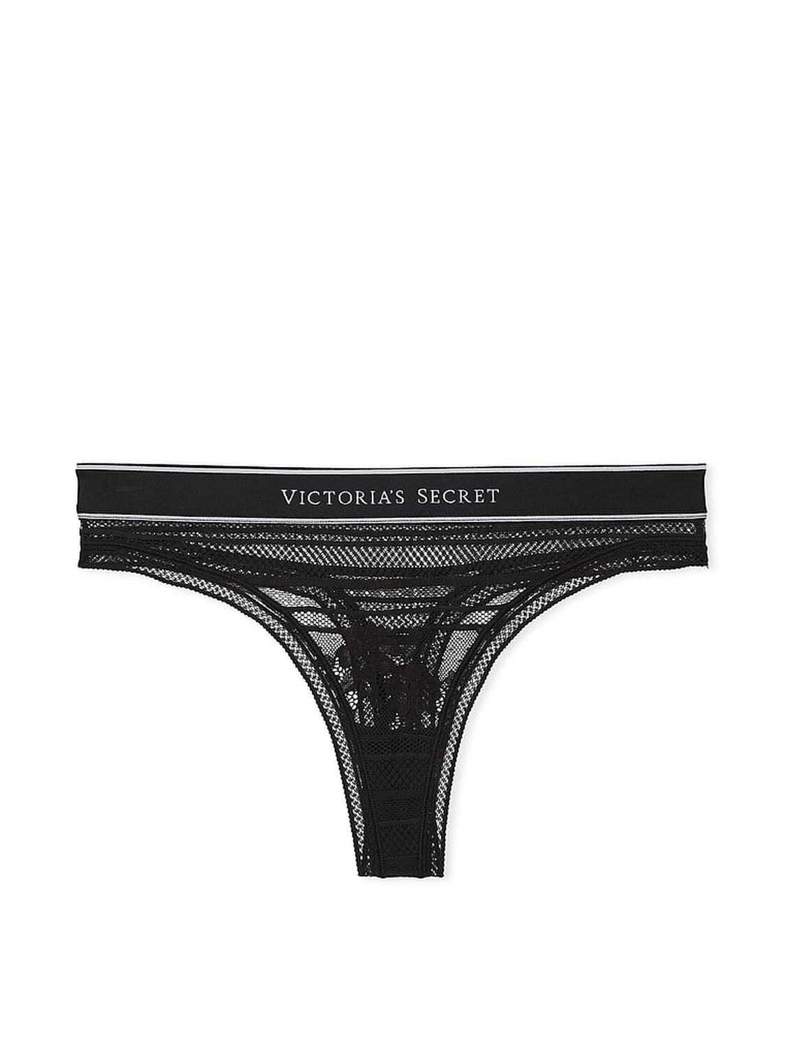 vs Cotton Logo Lace Thong Panty 3 of 3 
