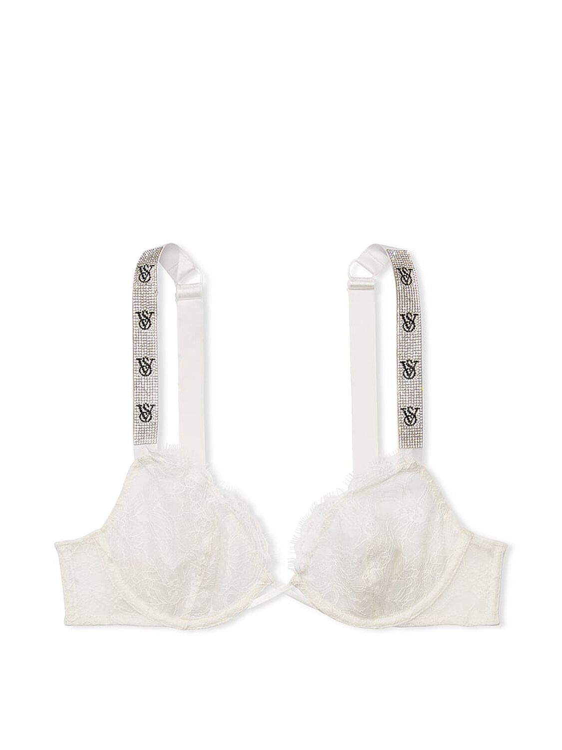 vs Very Sexy Shine Strap Unlined Low-Cut Lace Demi Bra Coconut White72y 34y5 3 of 4 