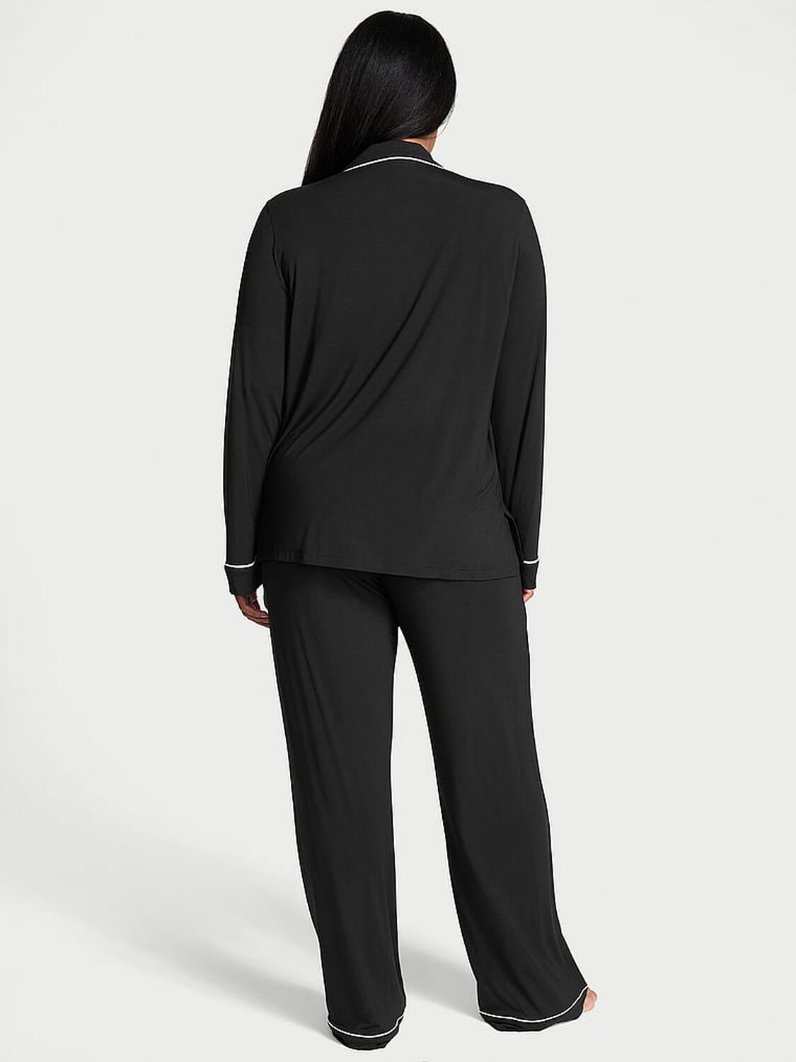 vs Victoria's Secret Modal Soft Long Pajama Set Black 2 of 3 