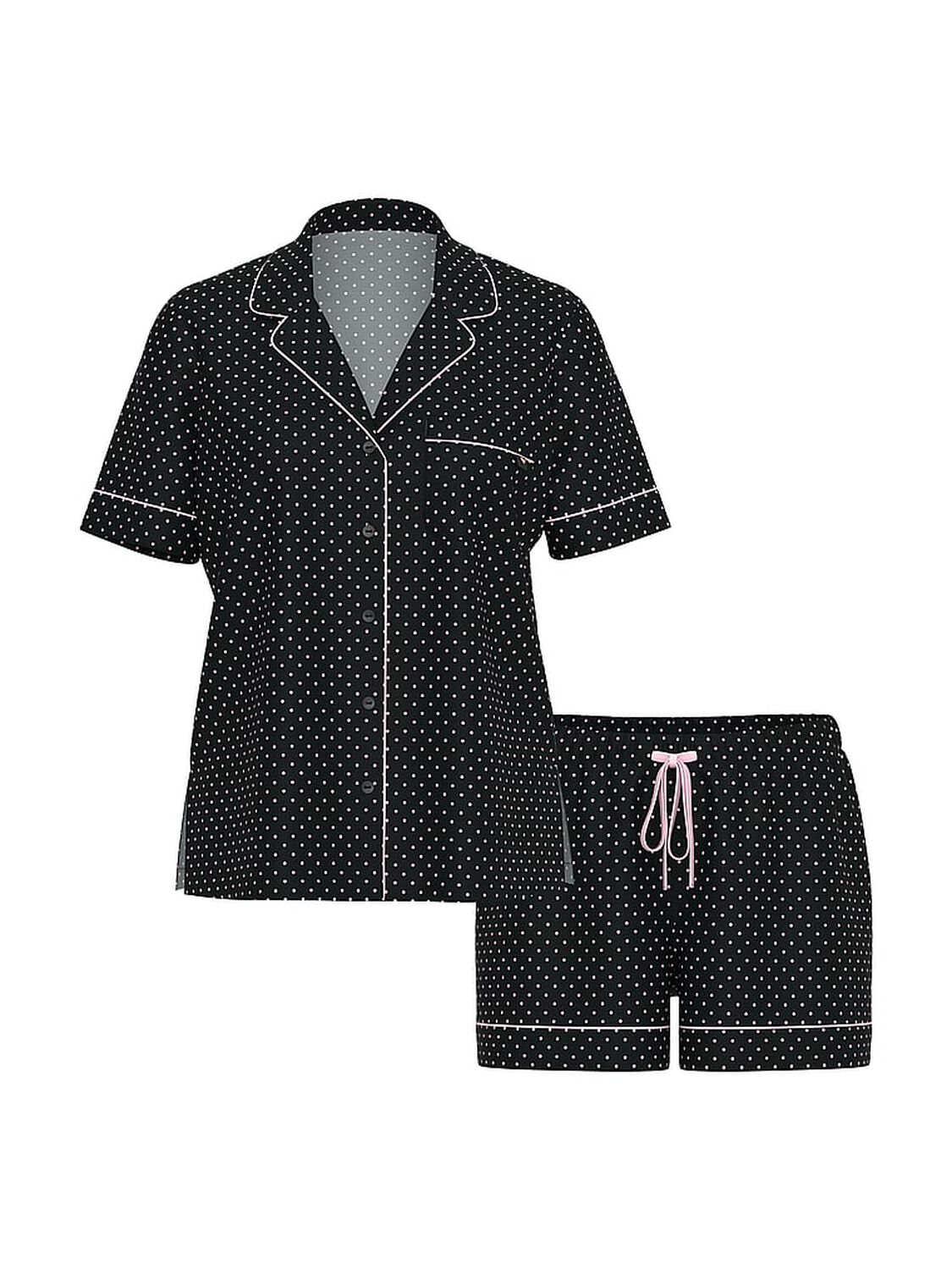 vs Victoria's Secret Modal Soft Short Pajama Set Black/Pretty Blossom Dot 3 of 3 