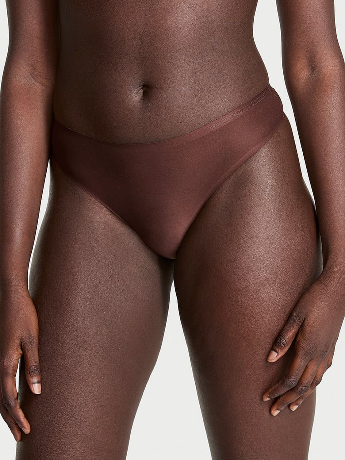 vs Body By Victoria Body by Victoria Flex Mid-Rise Thong Panty Ganache 1 of 3 