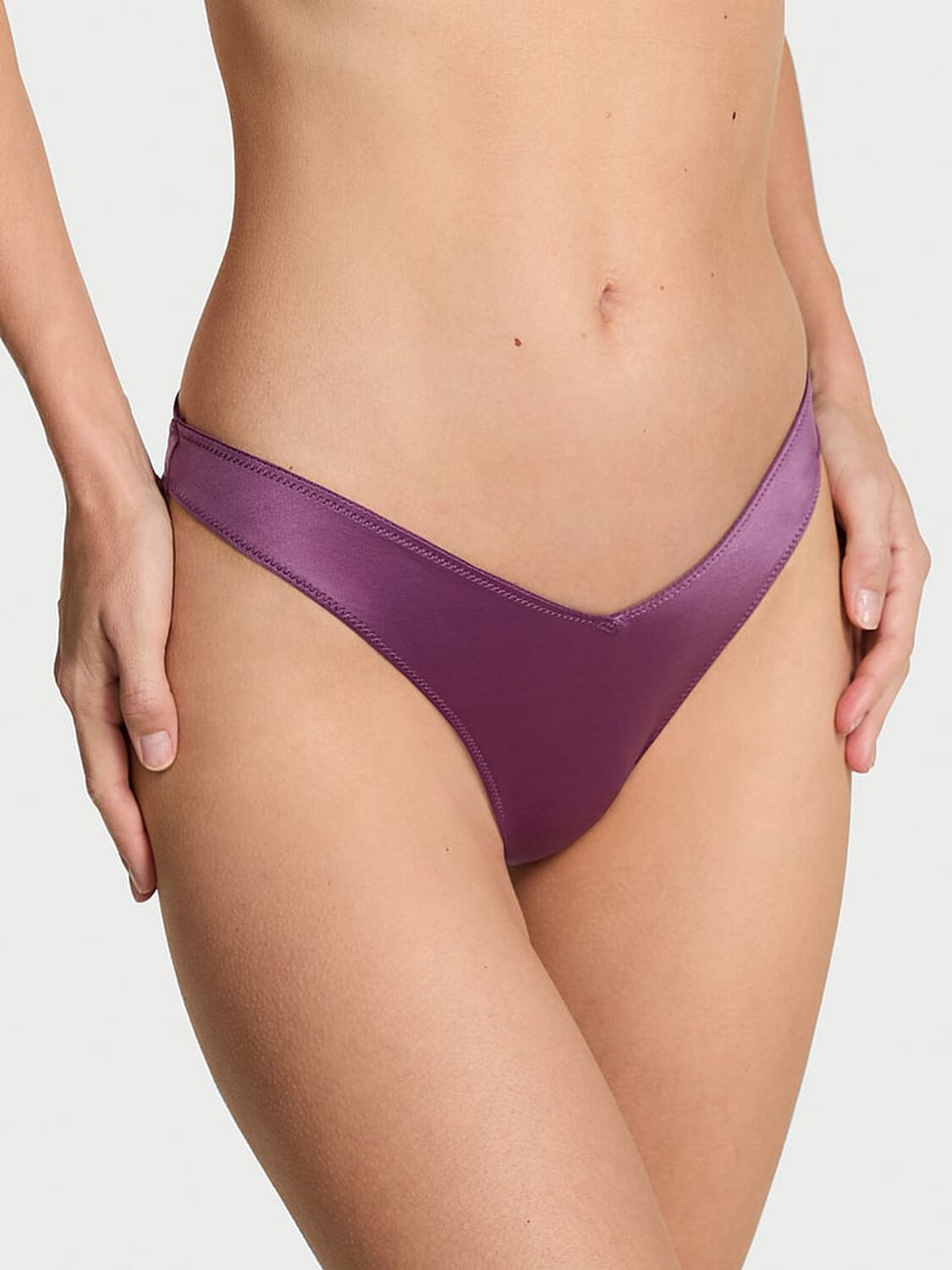 vs Very Sexy Smooth Strappy-Back High-Leg Thong Panty Mauve Mist 1 of 4 