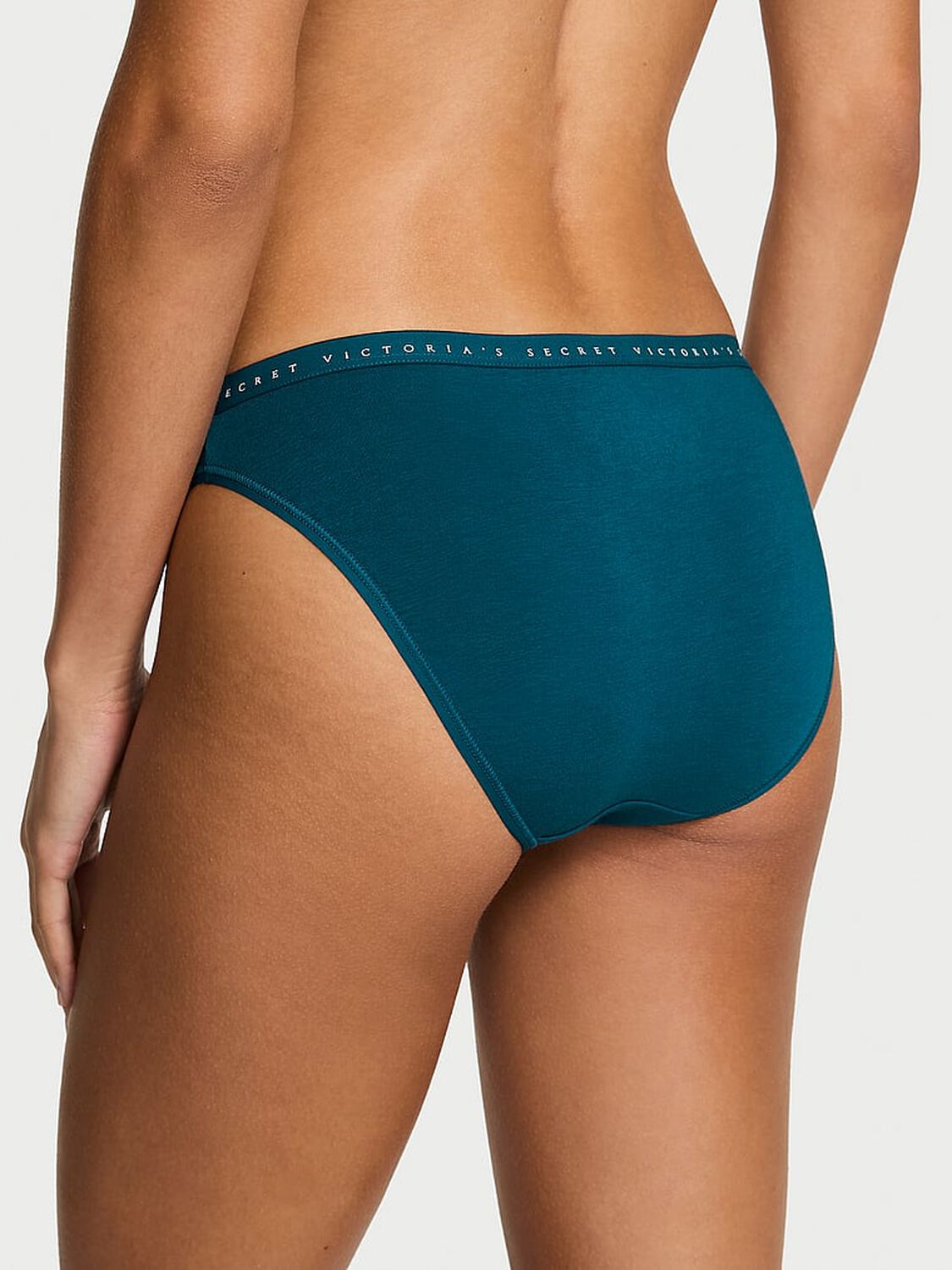vs Victoria's Secret Stretch Cotton Bikini Panty Teal Snowflake 2 of 2 