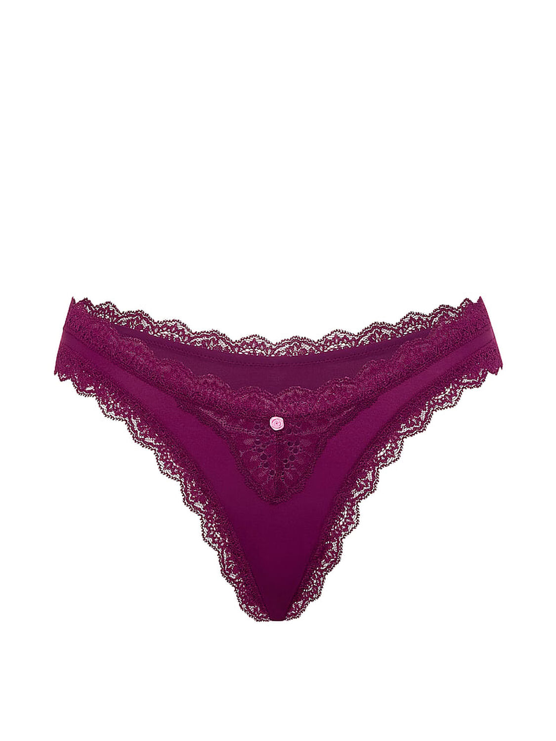 vs Dream Angels Lace-Trim Brazilian Panty Rhubarb 3 of 3 