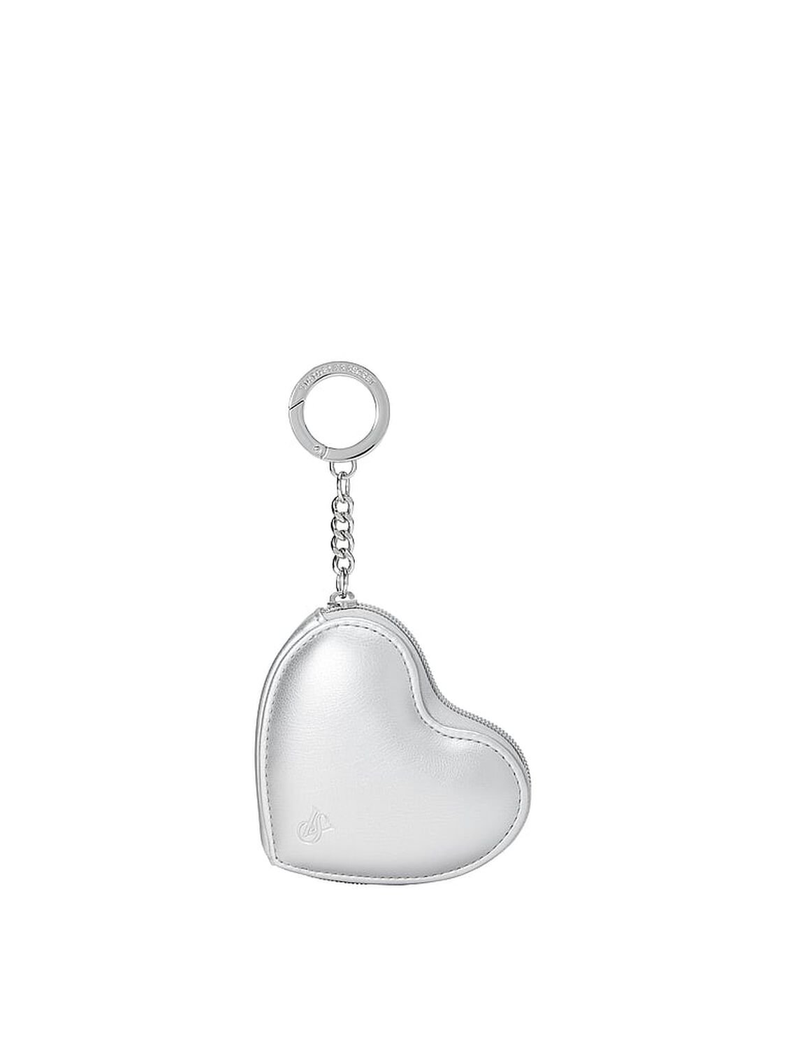 vs Victoria's Secret Heart Pouch Keychain Silver 1 of 2 