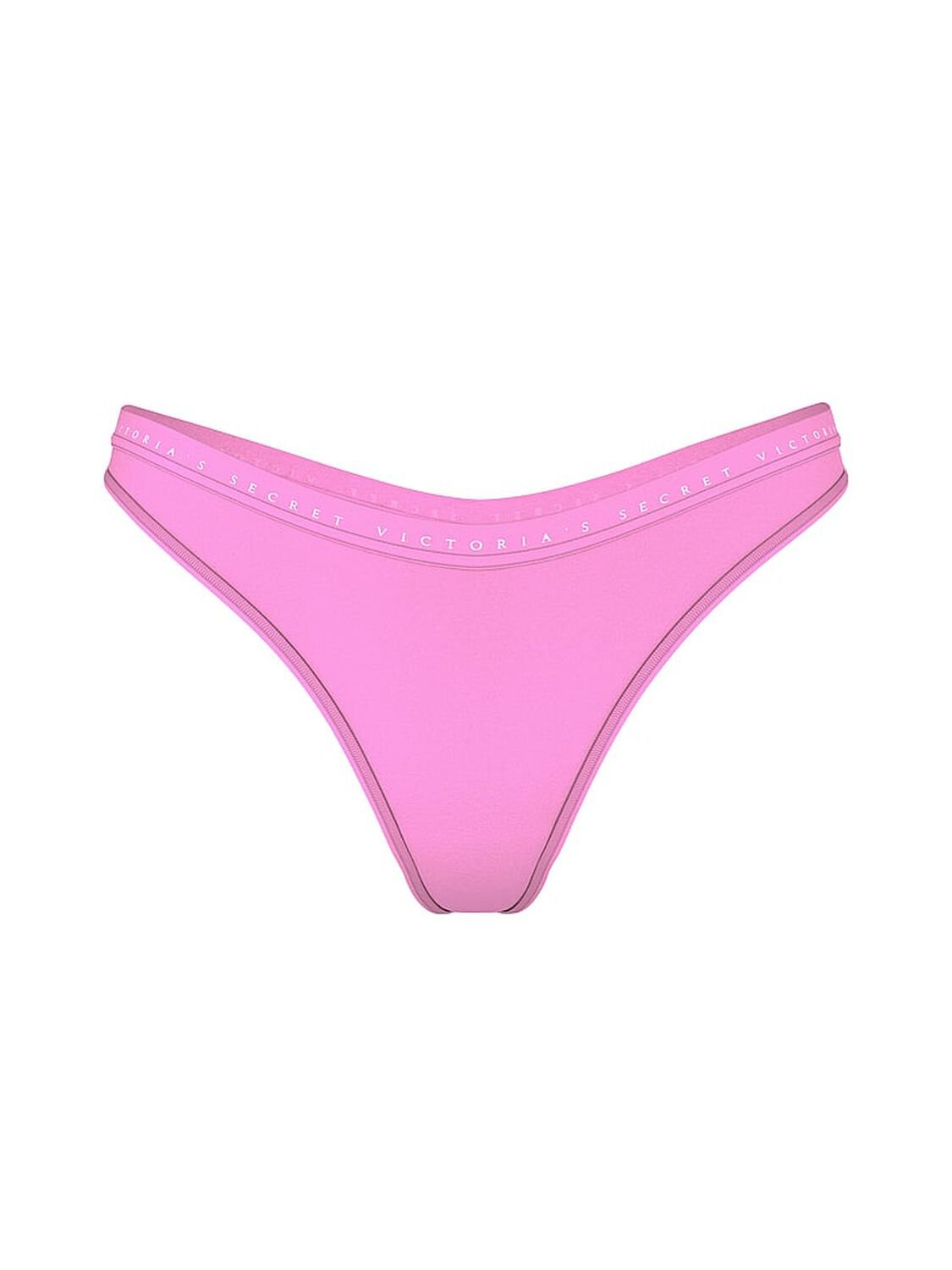 vs Victoria's Secret Stretch Cotton High-Leg Scoop Thong Panty Pink Lilac 3 of 3 