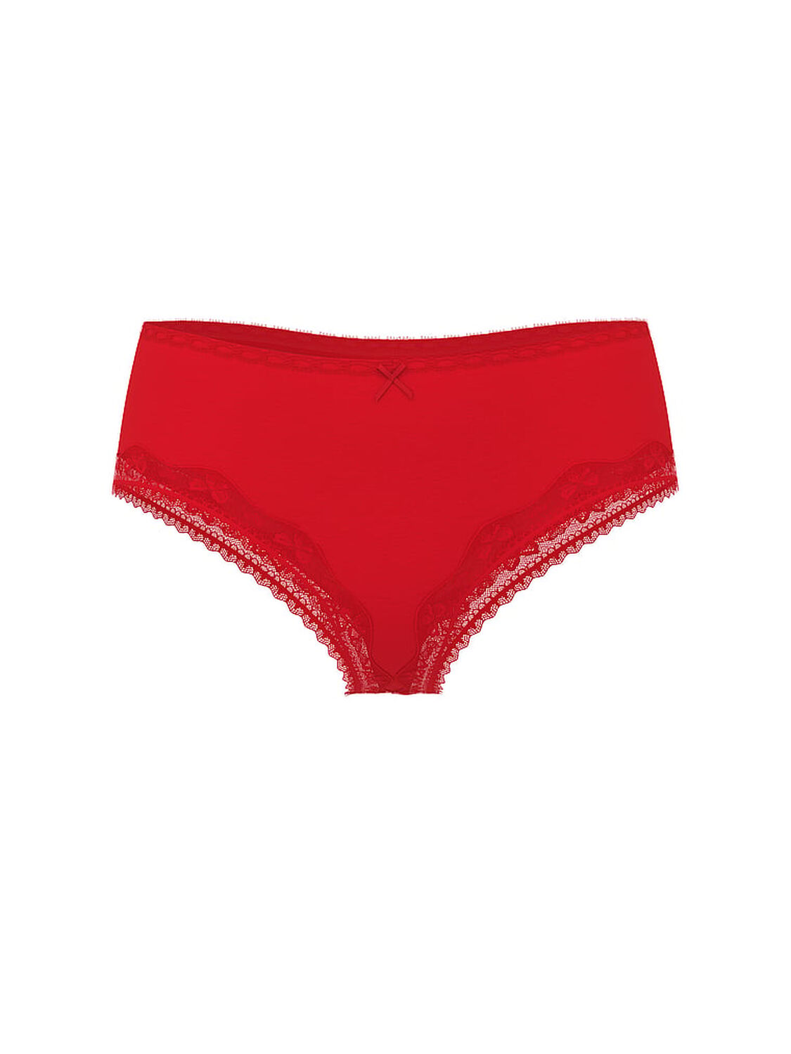 vs Lace Trim Cotton Bow Lace-Trim Cheeky Panty Lipstick 3 of 3 