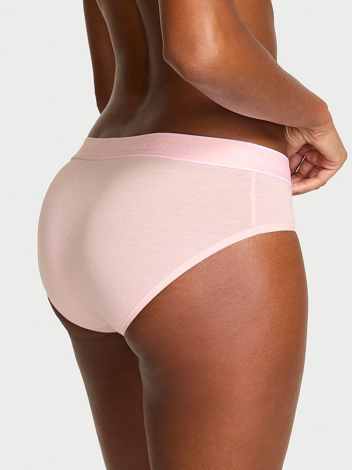 vs Cotton Logo Cotton Hiphugger Panty Angel Pink 1 of 2 