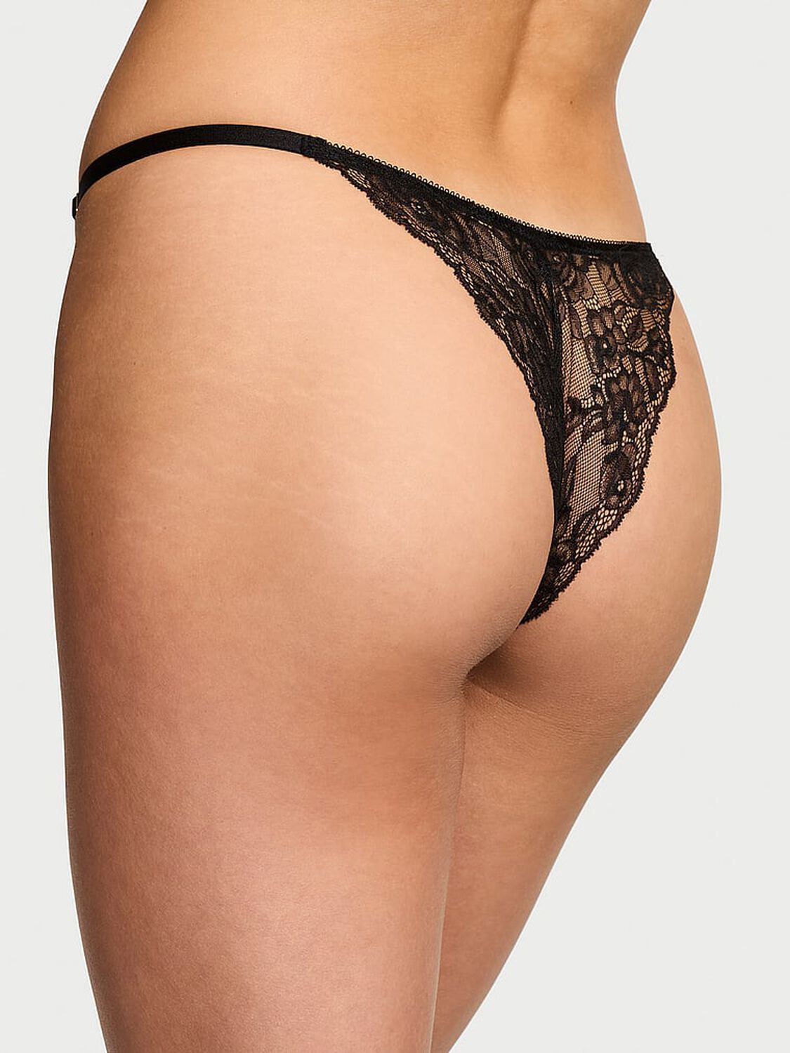 vs Very Sexy Rose Lace Adjustable Brazilian Panty Black 2 of 4 