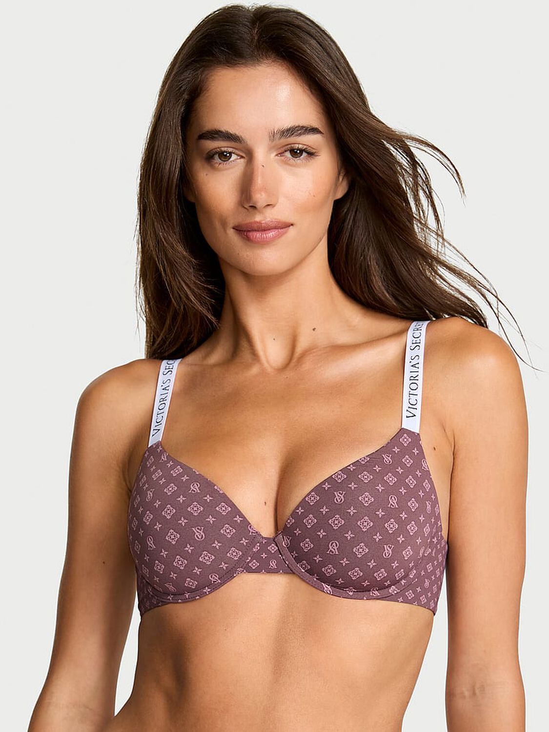 vs The T-Shirt Lightly Lined Demi Bra Faded Orchid 1 of 4 