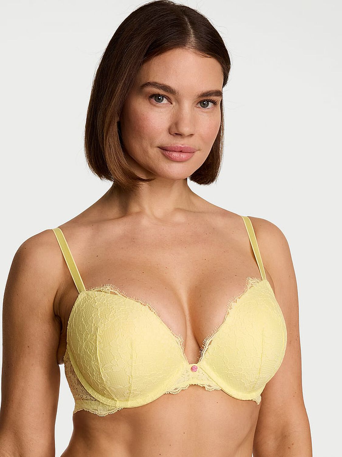 vs Dream Angels Lace Push-Up Bra Lemonade 1 of 3 