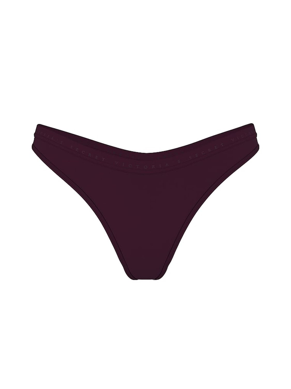 vs Victoria's Secret Stretch Cotton High-Leg Scoop Thong Panty Winter Wine 3 of 3 