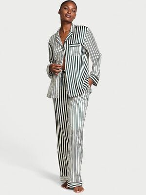 Glazed Satin Long Pajama Set