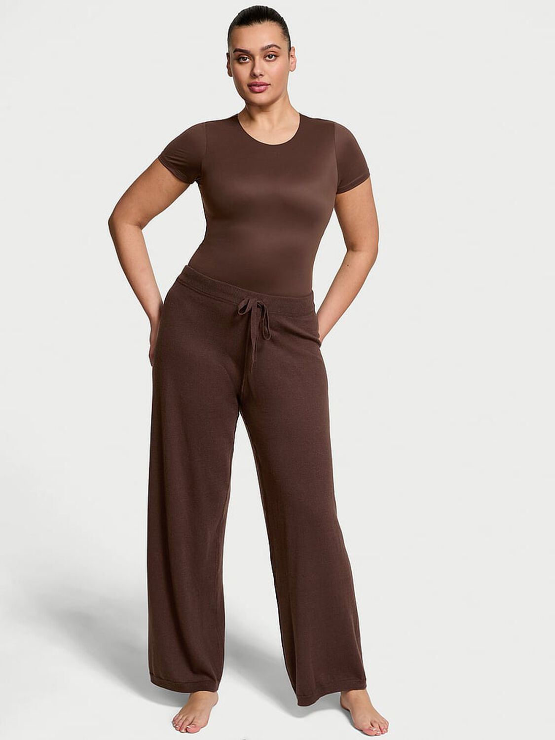 vs Victoria's Secret Luxe Crème Knit Lounge Pants Ganache 1 of 2 