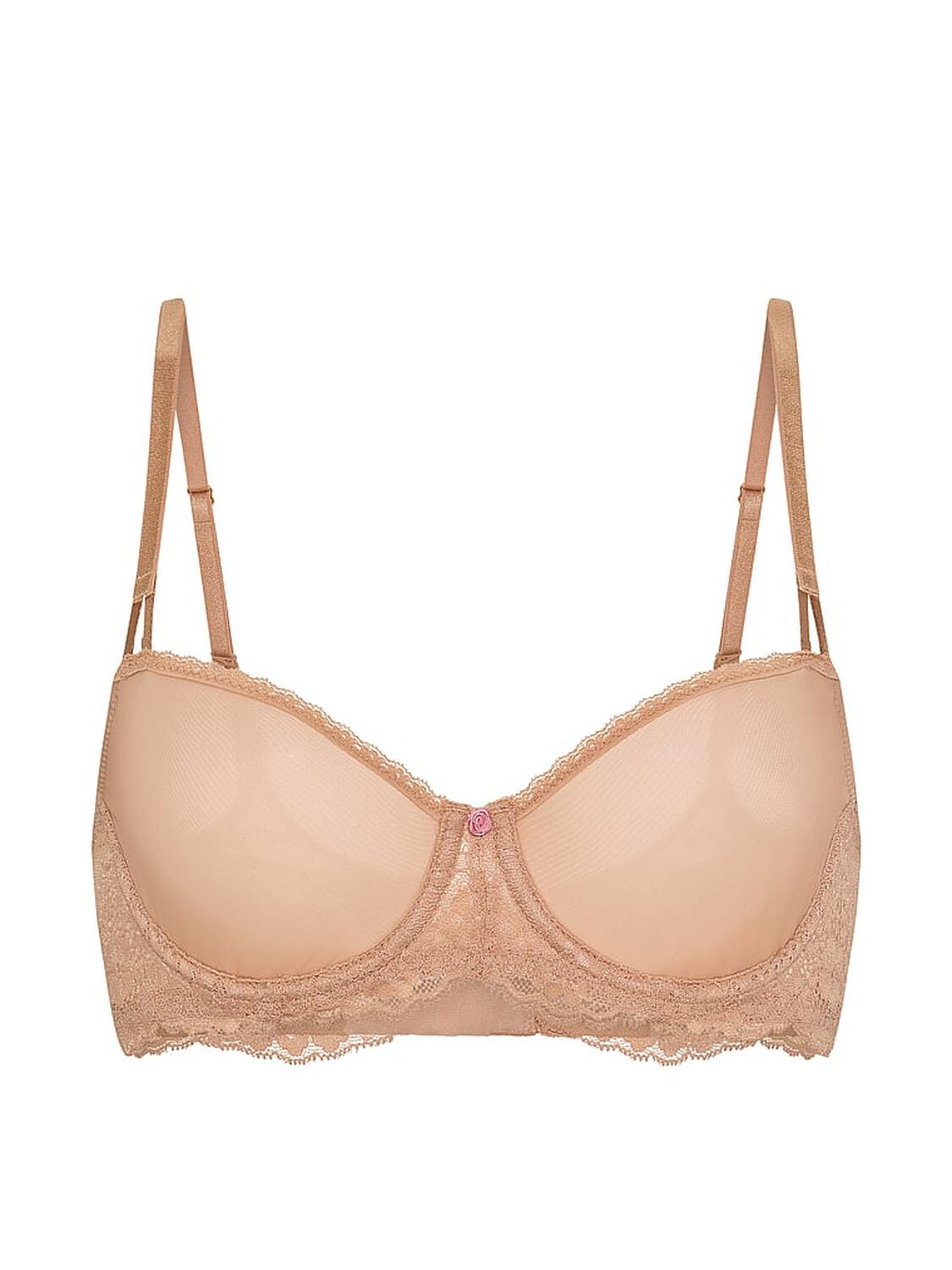 vs Dream Angels Wicked Sheer Unlined Balconette Bra Praline 3 of 3 