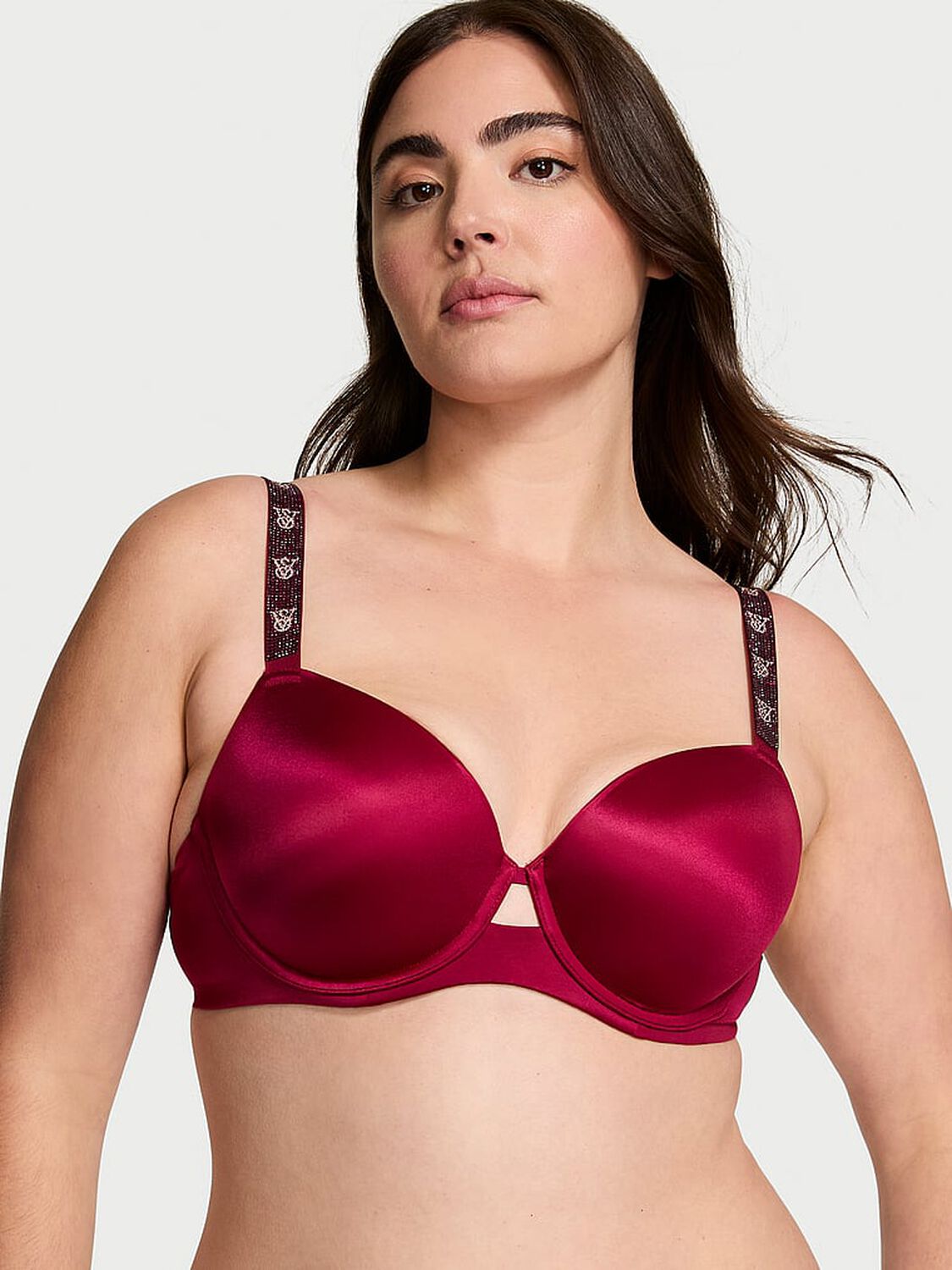 vs Very Sexy Shine Strap Lightly Lined Demi Bra Campari 1 of 4 