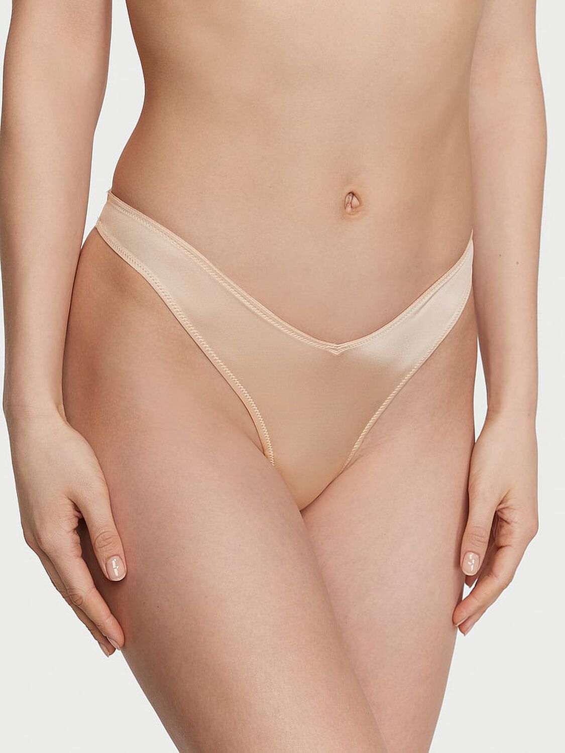 vs Very Sexy Strappy Back High-Leg Thong Panty Marzipan 1 of 3 