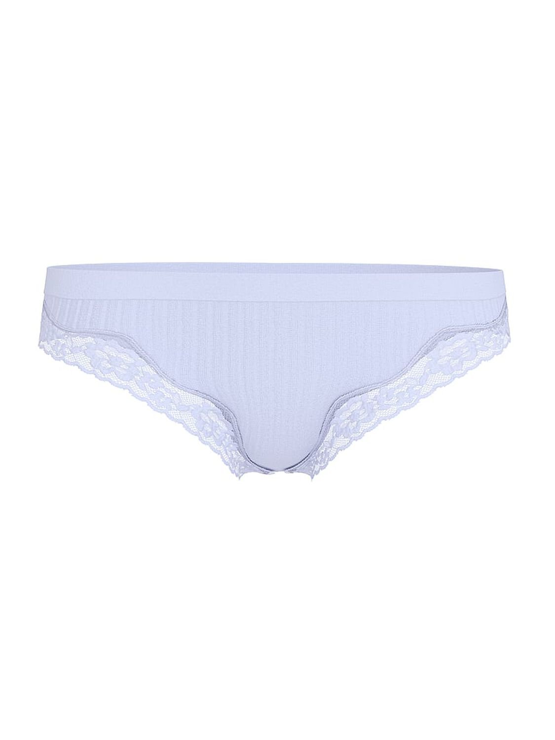 vs Seamless Seamless Rib Lace-Trim Thong Panty Soft Iris 2 of 2 