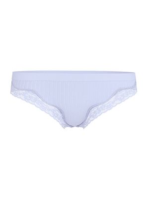 Seamless Rib Lace-Trim Thong Panty