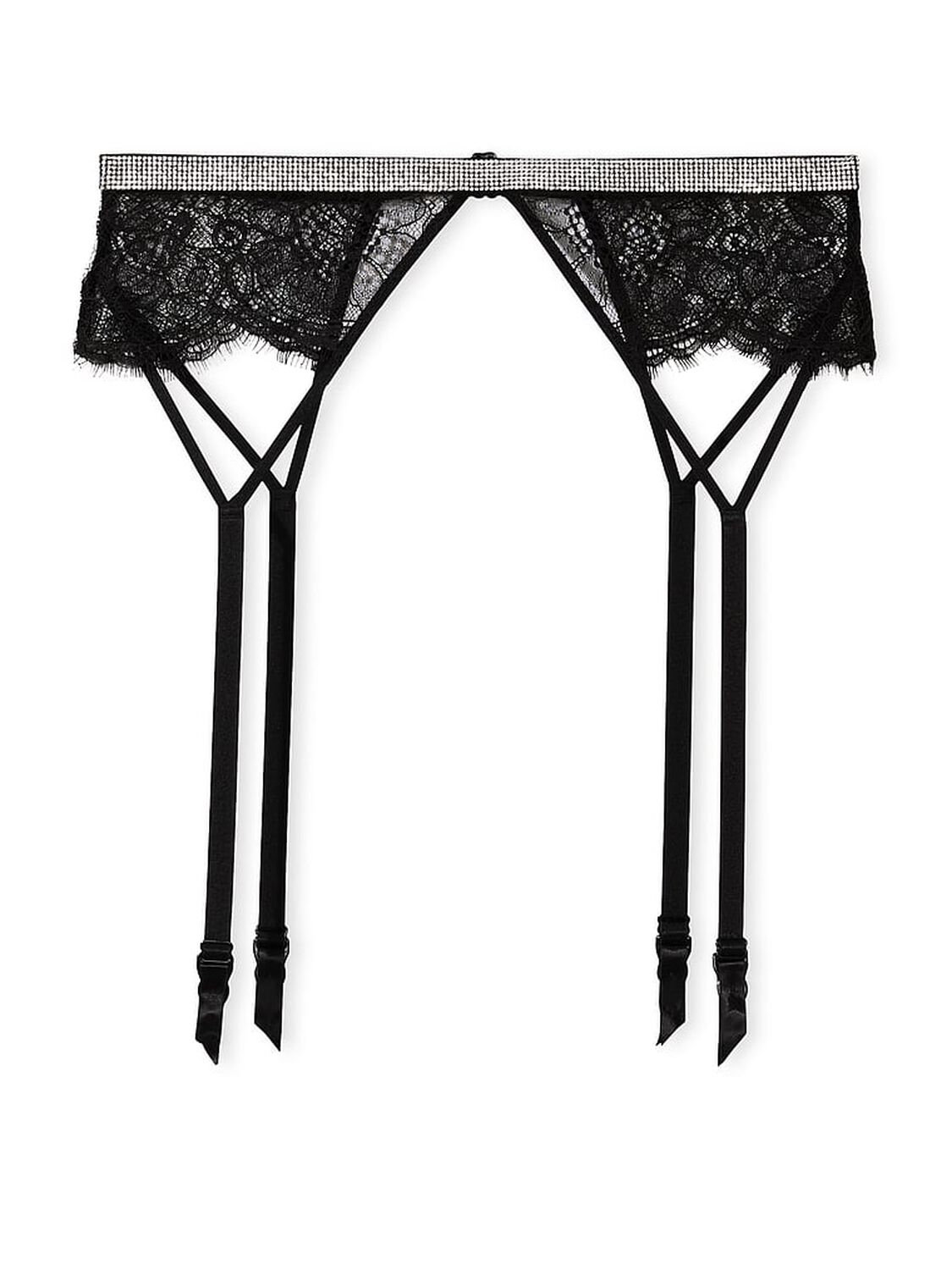 vs Very Sexy Shine Chain Strap Lace Garter Belt Black 3 of 4 