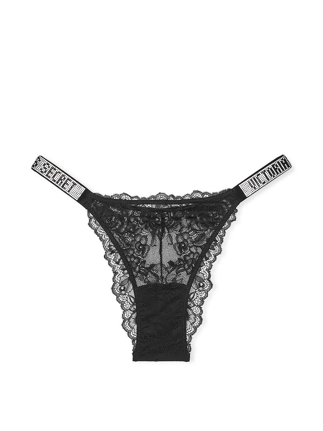 vs Very Sexy Shine Strap Brazilian Panty Black 3 of 3 