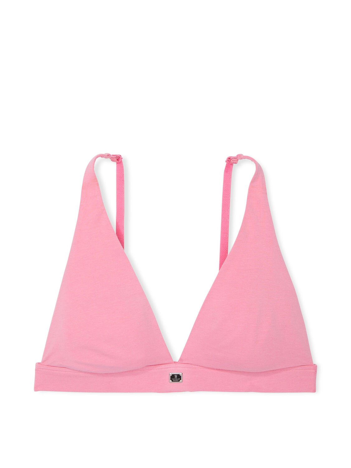 vs The T-Shirt Cotton Logo Hardware Wireless Plunge Bralette Parlour Rose 3 of 4 