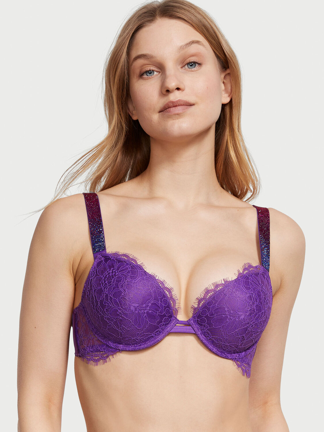 vs Very Sexy Shine Strap Lace Push-Up Bra Violetta 1 of 3 