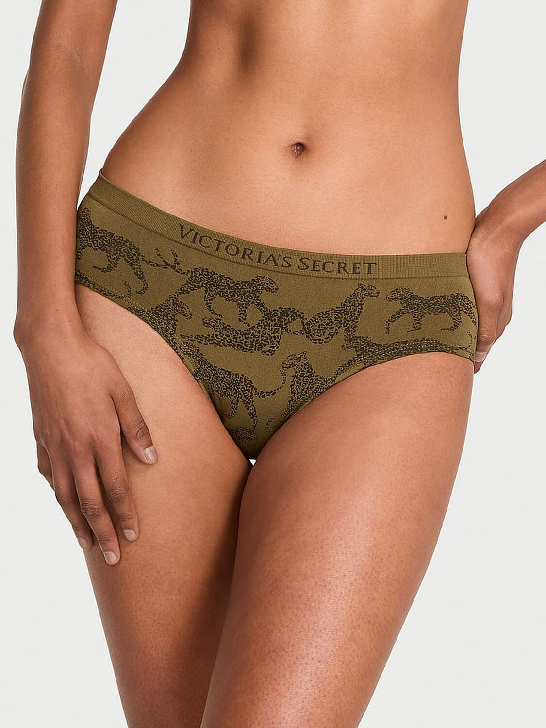 vs Seamless Seamless Hiphugger Panty Green Chameleon Leopards 1 of 2 