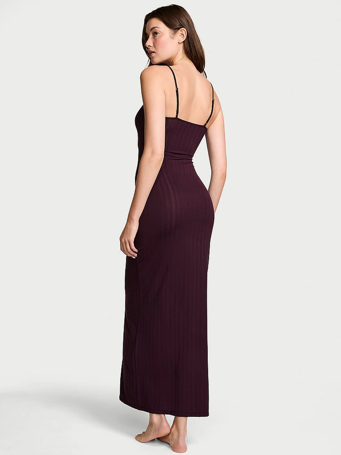 vs Victoria's Secret Ultra-Fine Modal Maxi Slip Dress Winter Wine 1 of 3 