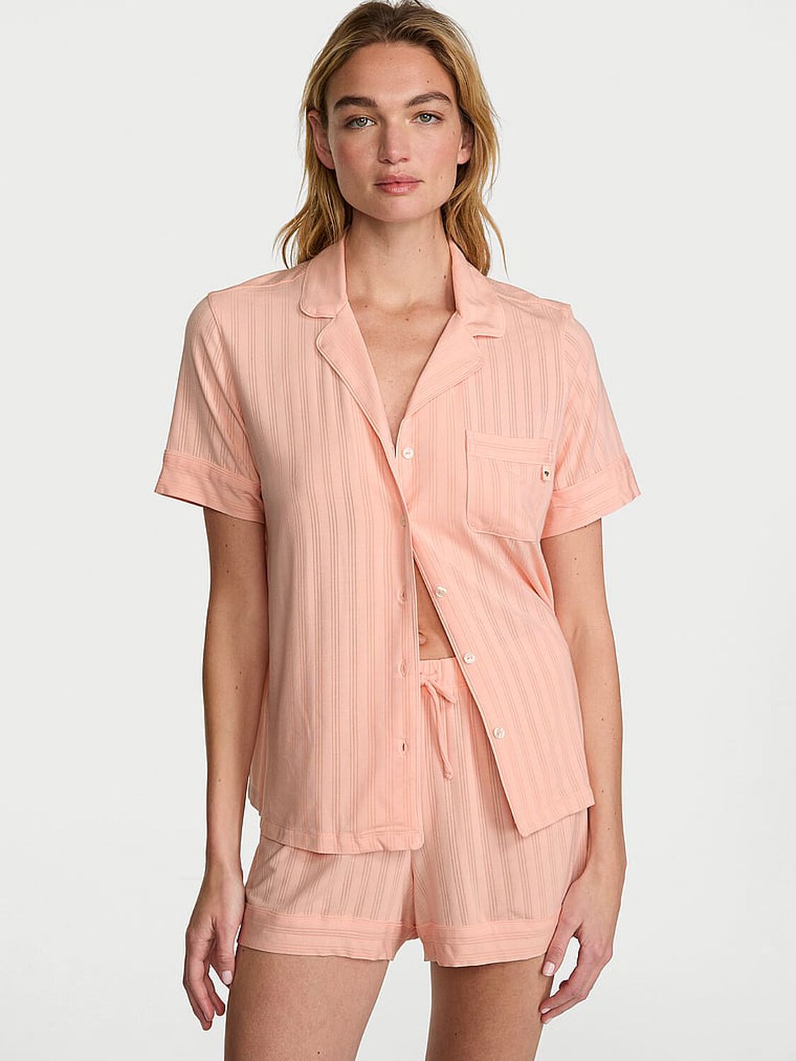 vs Victoria's Secret SoSoft&trade; Modal Ultra-Fine Short Pajama Set Pink Gin 1 of 4 