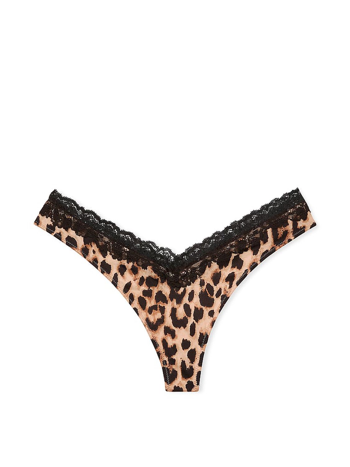 vs Very Sexy Lace-Trim High-Leg Thong Panty Leopard 3 of 4 