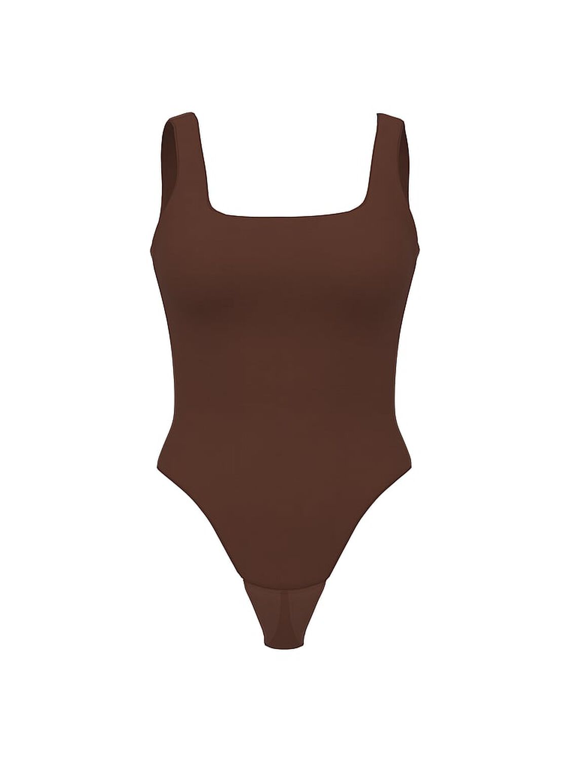 vs Victoria's Secret Bodywear by Victoria's Secret with FeatherSoft&trade; Innovation Square-Neck Tank Bodysuit Ganache 1 of 4 