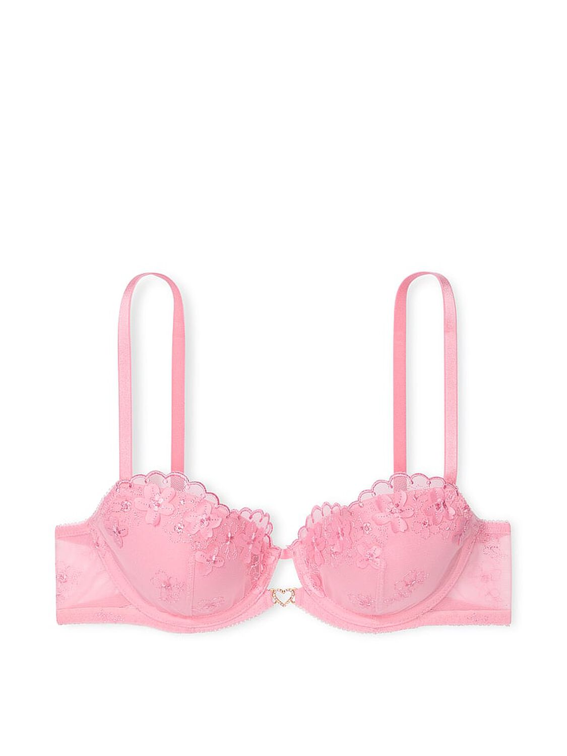 vs Dream Angels Pretty Petals Lightly Lined Demi Bra Pink Hope 3 of 4 