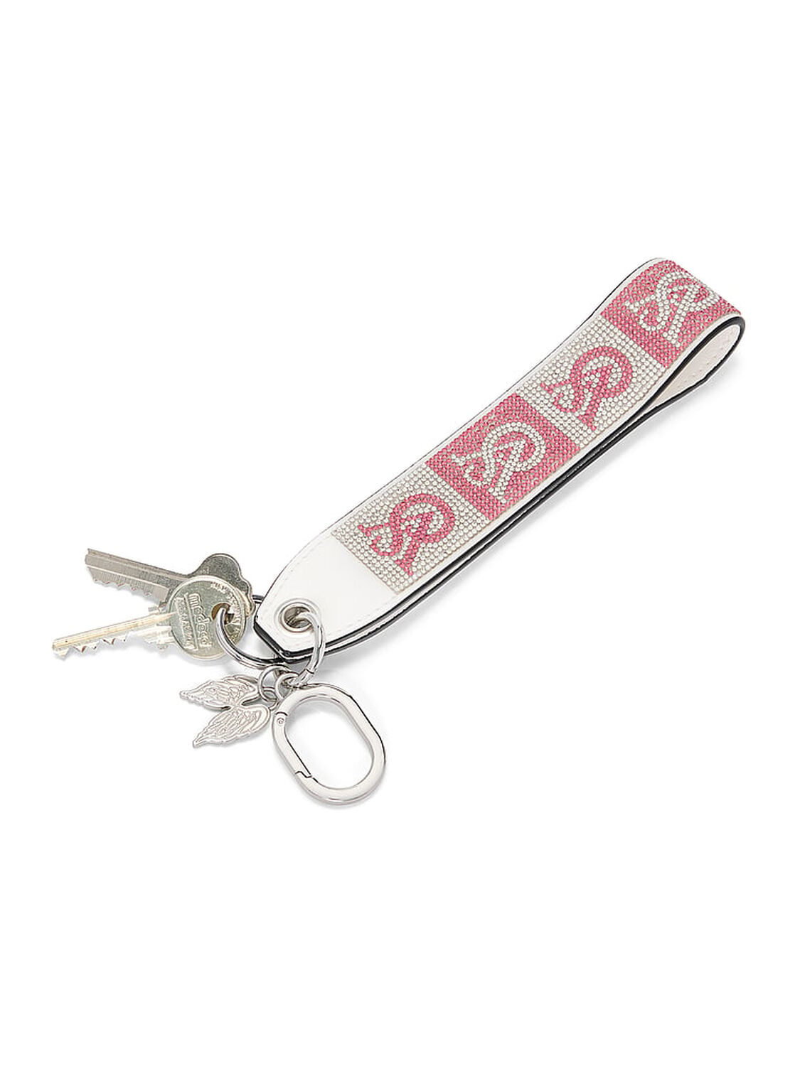 vs Victoria's Secret Wristlet Strap Keychain Vs White Monogram 2 of 2 