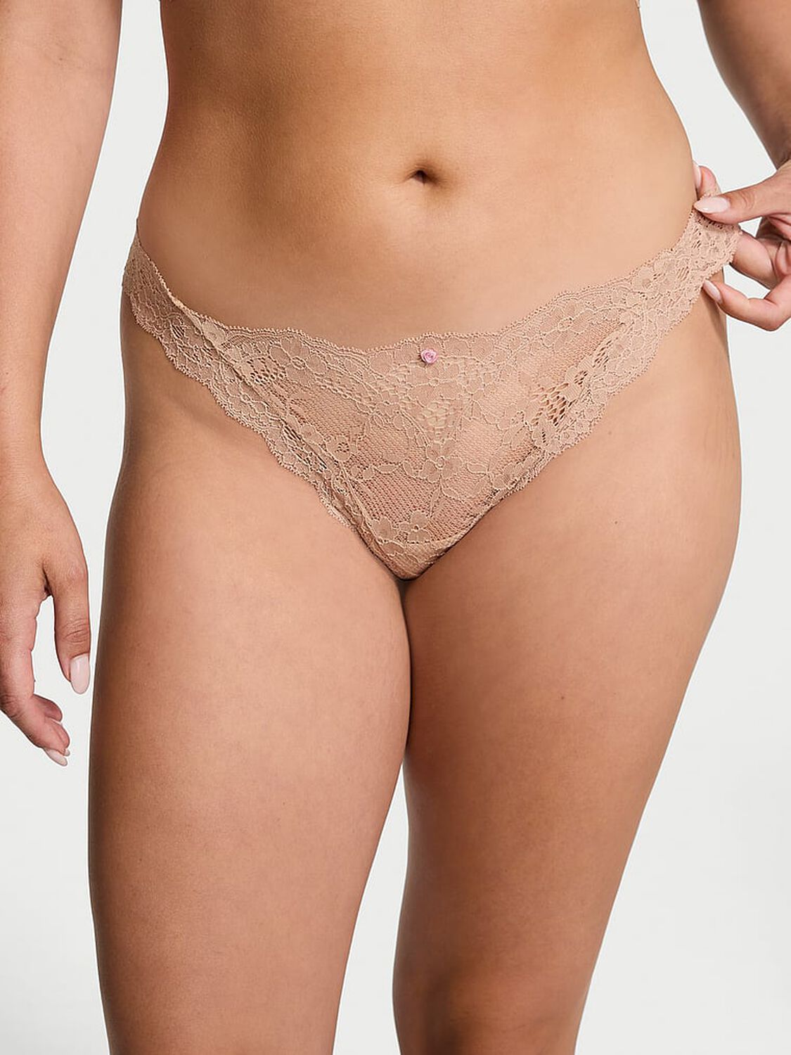 vs Dream Angels Lace Thong Panty Praline 1 of 4 