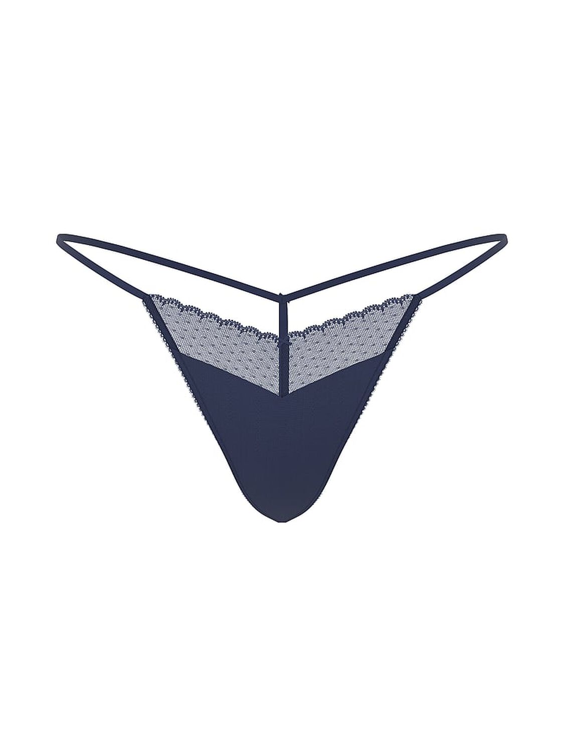 vs Victoria's Secret Stretch Pointelle V-String Panty Monaco Blue 3 of 3 